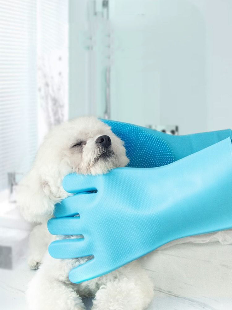 PACK BAÑO TRANQUILO · Champú en seco + Cepillo ergonómico + Guantes masaje