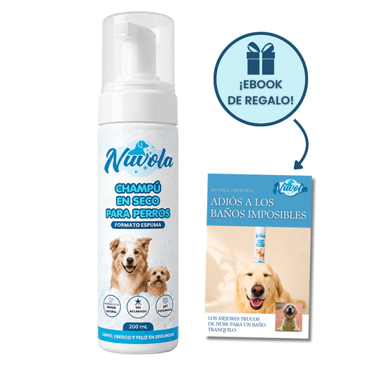 CHAMPÚ EN SECO PARA PERROS - SIN ACLARADO, SIN AGUA - LAVA A TU PERRO RÁPIDO Y SIN ESTRÉS