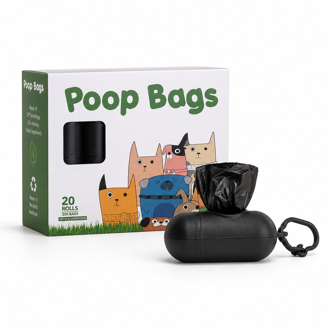 BOLSAS PARA EXCREMENTOS - 300 BOLSAS CON DISPENSADOR
